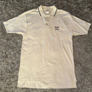 Vintage Hard Rock Cafe Las Vegas Polo T Short Men Size Large Cream Color